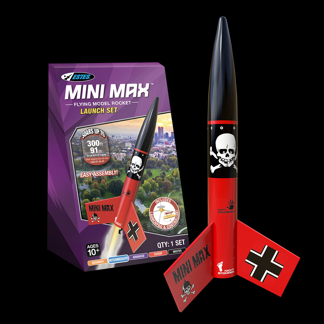 Estes Mini Der Red Max™ Flying Model Rocket Launch Set